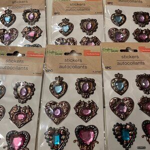 Heart Jewel Stickers  Six Packs (NEW)
